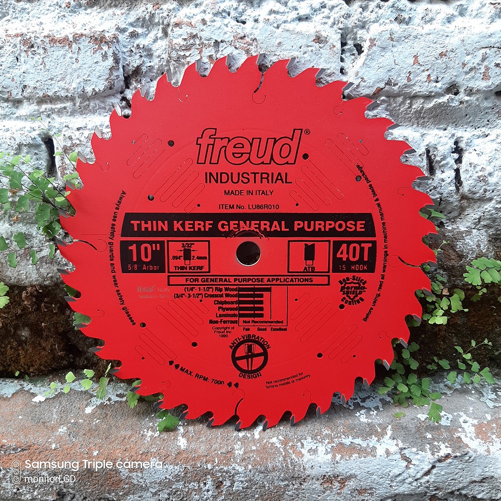 Gergaji Freud 10 inch 40T Thin Kerf General Purpose Blade (LU86R010)