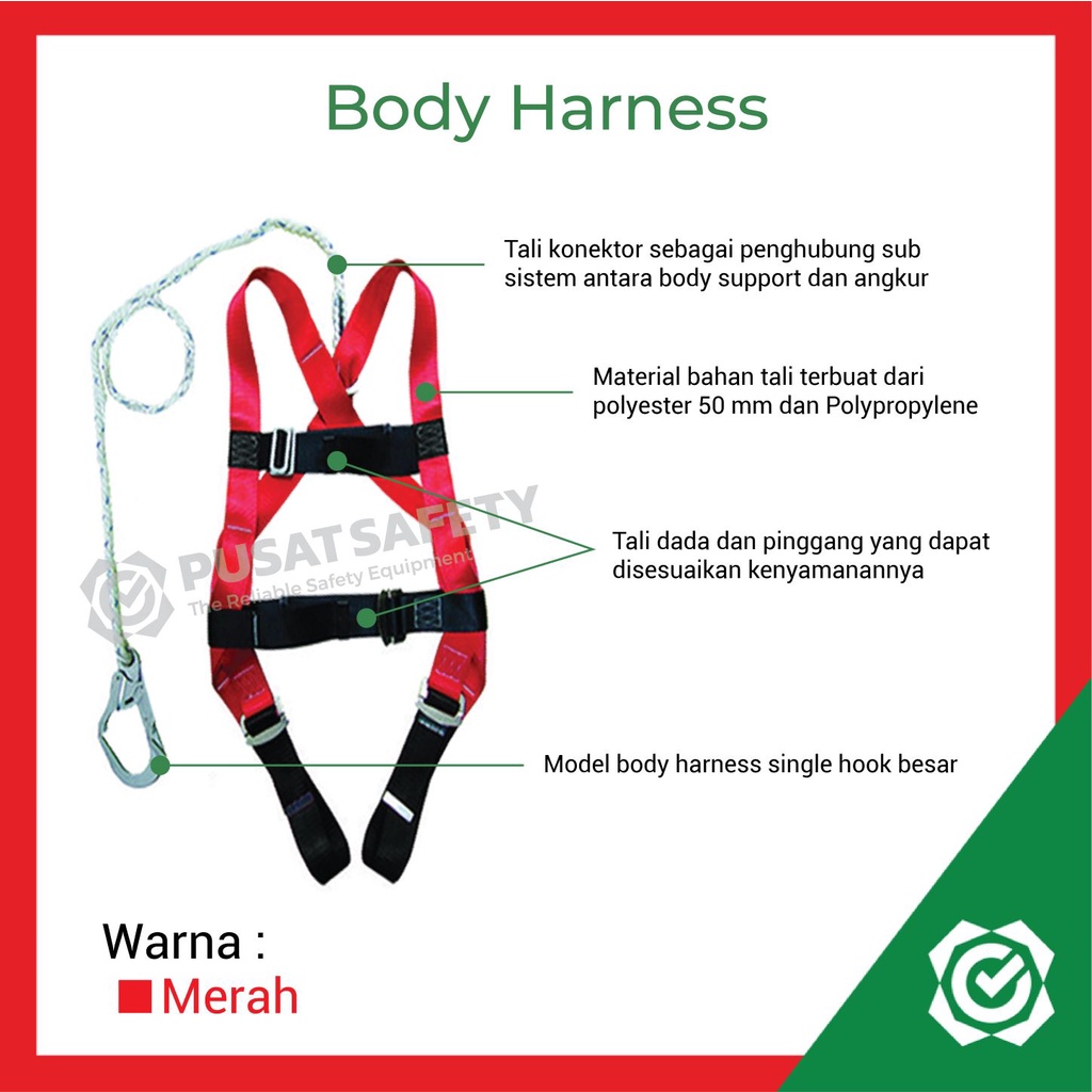 Full Body Harness Safety Belt Excellent 0261 Single Hook