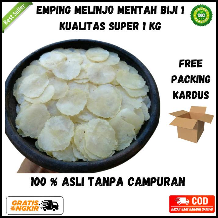 

Emping Melinjo Mentah Super Tipis (1Kg) Original Asli Produksi Limpung