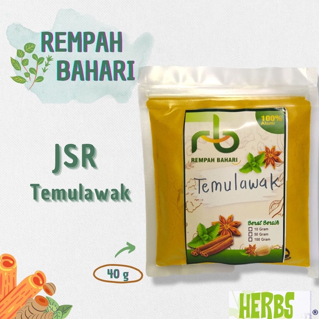 

(COD) TEMULAWAK BUBUK ASLI PREMIUM (JSR)/TEMULAWAK POWDER 40 gr (REPACK)/REMPAH BUBUK