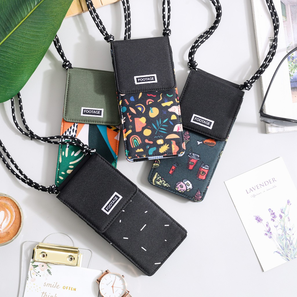 Dompet HP ID Card Holder Hanging Wallet Kalung Gantung Leher Multifungsi Premium Footage