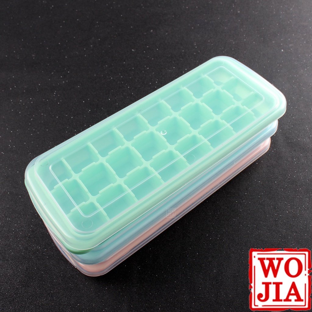 Cetakan Es Batu Silikon 3x8 24 Kotak Lentur Tutup Ice Cube Tray Lid