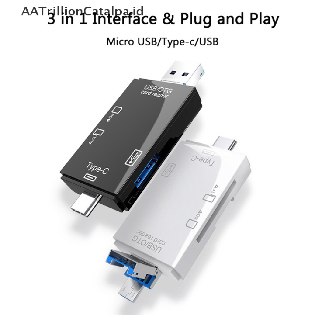 Aatrillioncatalpa Card Reader OTG USB 3.0 Tipe-C TF-SD 6in1 Tahan Lama