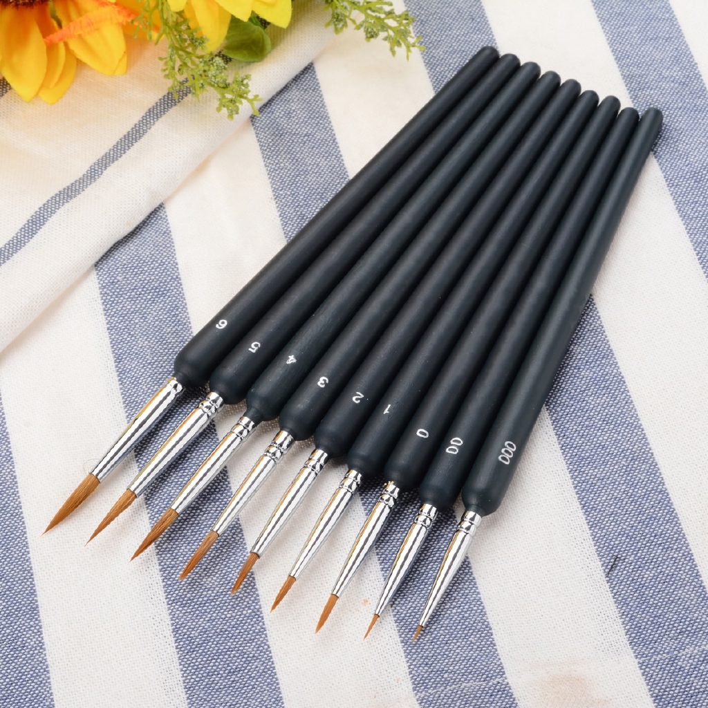 9Pcs Watercolor Paint Brush Weasel's Hair Paint Brush Watercolor Sketched Line Pen Drawing Stylus Art