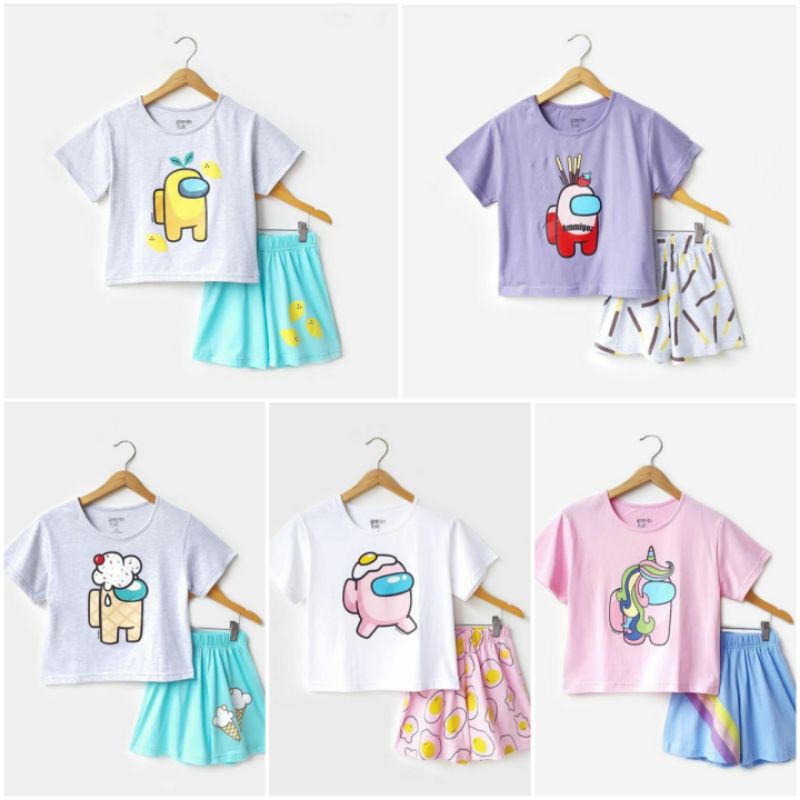 Setelan Baju Anak Among Us Pakaian Anak Perempuan  Among Us Kaos Anak Kaos Brand Anak
