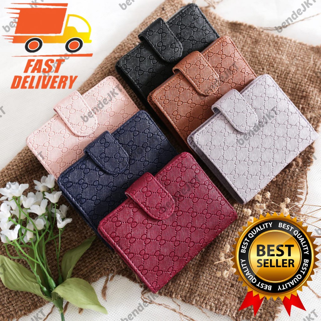 BENDE - DOMPET KARTU MOTIF TIMBUL DAN UANG KERTAS PREMIUM WANITA IMPORT TEMPAT KARTU CARD