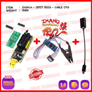 Jual CH341A + OTG + KABEL JEPIT IC ANDROID EEPROM FLASH BIOS USB