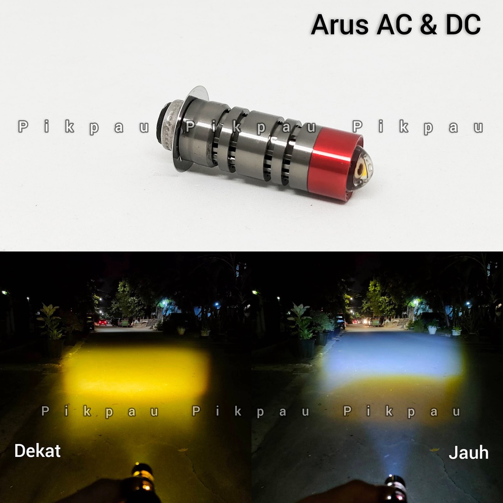 Lampu Utama Motor LED H6 Laser Putih Kuning Jauh Dekat High Low AC DC Lampu Depan Projector