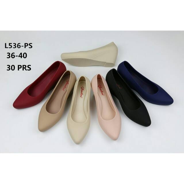 SEPATU KARET JELLY LANCIP WEDGES DOFF  L536 Ps