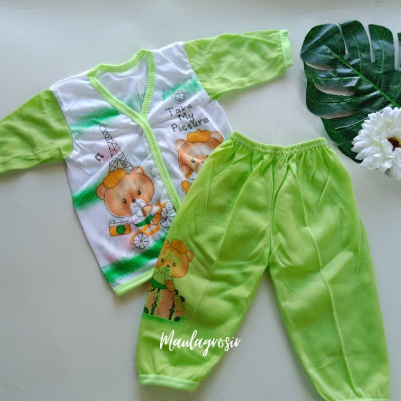 6 PCS Setelan Baju Bayi NewBorn Motif Lucu Lengan Panjang