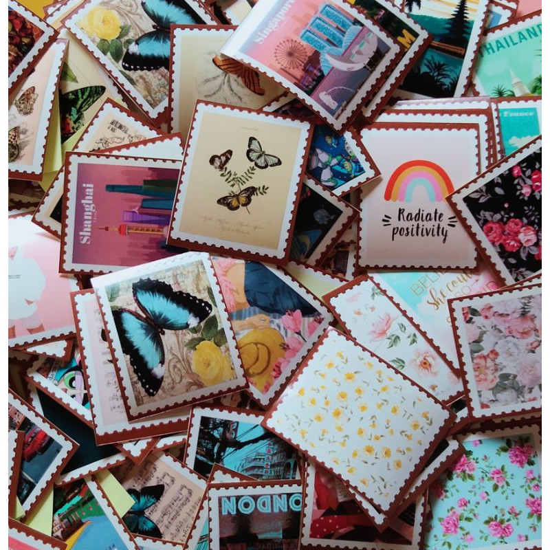 

Sticker Scrapbook Aestetic Vintage Gaya Perangko by giftproject.id