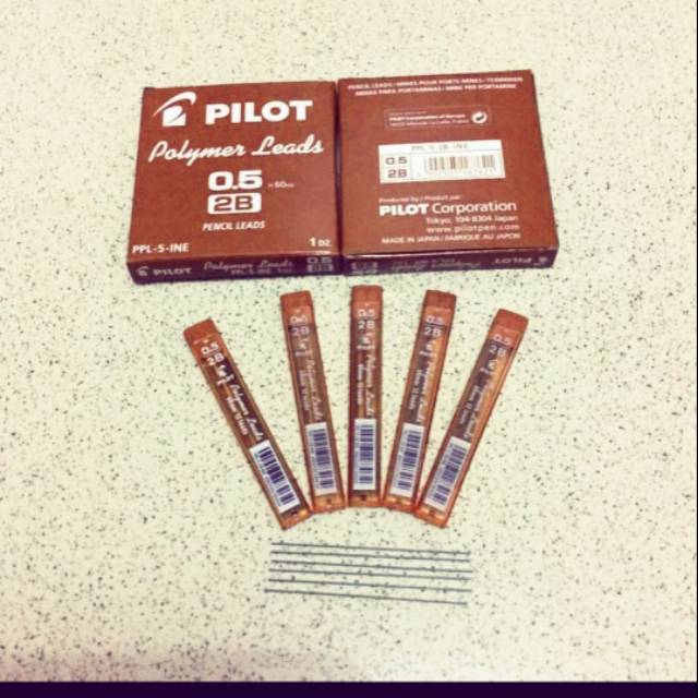 ISI PENSIL MEKANIK PILOT 2B 0.5MM ISI 12 TUBE / ISI PENSIL CETEKAN