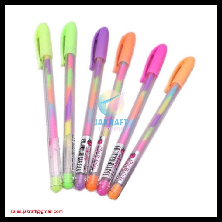 

Bolpen Pulpen Ballpoint Gel Lucu Unik Fancy Korea Pelangi Rainbow Kode 311