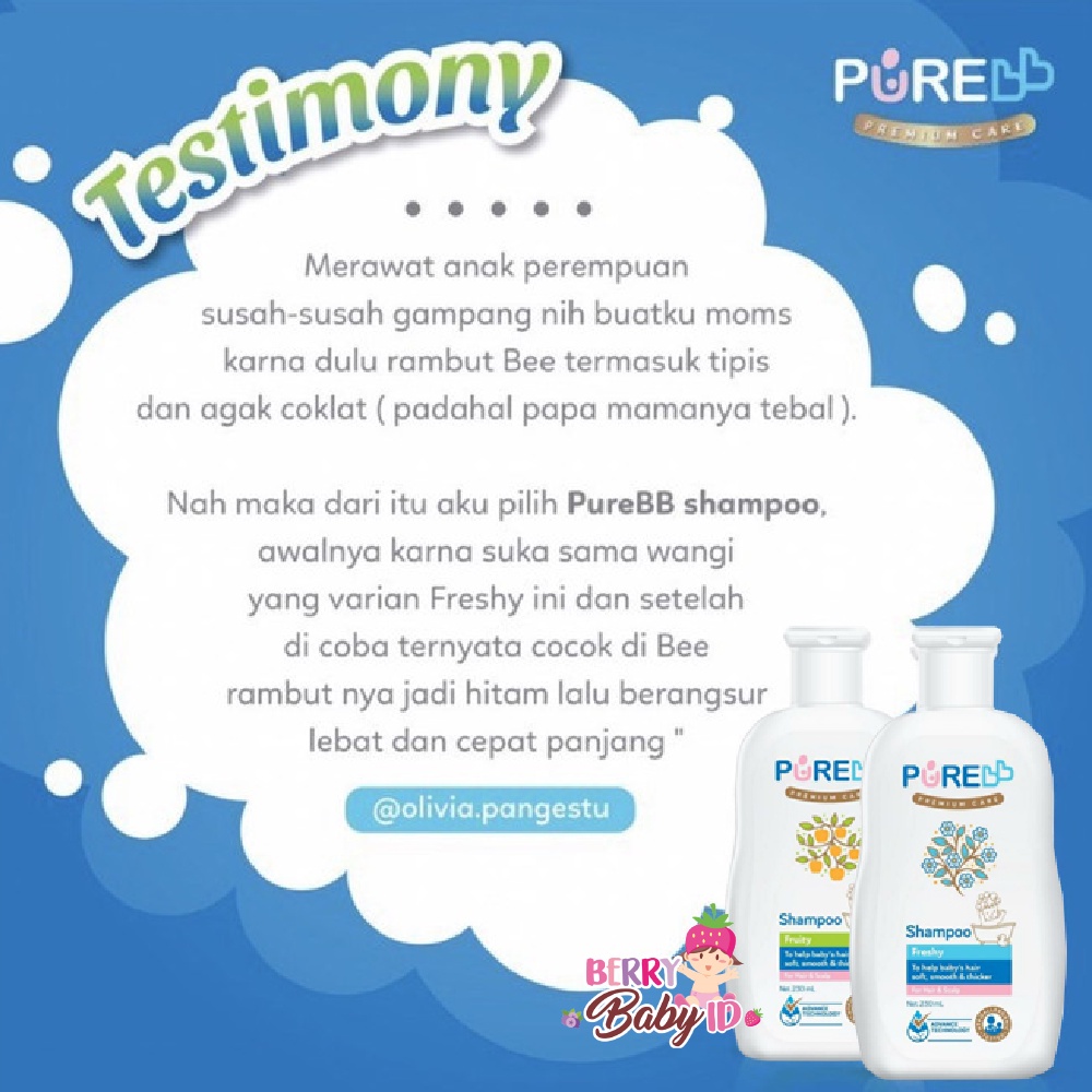 PureBB Baby Shampoo Freshy Fruity Shampo Bayi &amp; Anak 230 ml Pure BB Pure Baby Berry Mart