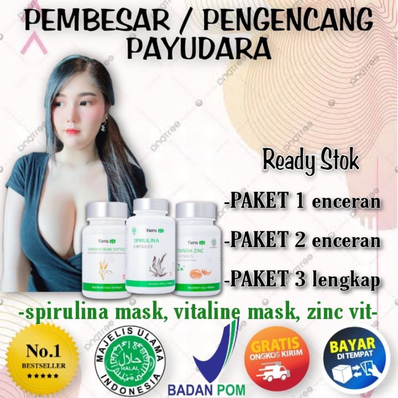 [TERLARIS] PEMBESAR PAYUDARA ALAMI PENGENCANG PAYUDARA || SPIRULINA | ZINC | VITALINE 100% ORIGINAL 