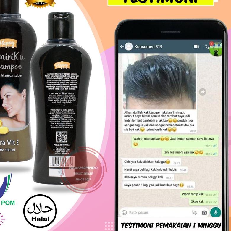 2.2 HARGA GROSIR  Shampo Kemiriku Penghilang Uban Penghitam Penyubur Rambut Rontok BPOM | Termurah |