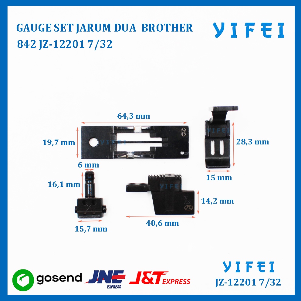 GAUGE SET JARUM DUA BROTHER 842 YIFEI-12201-7/32&quot;