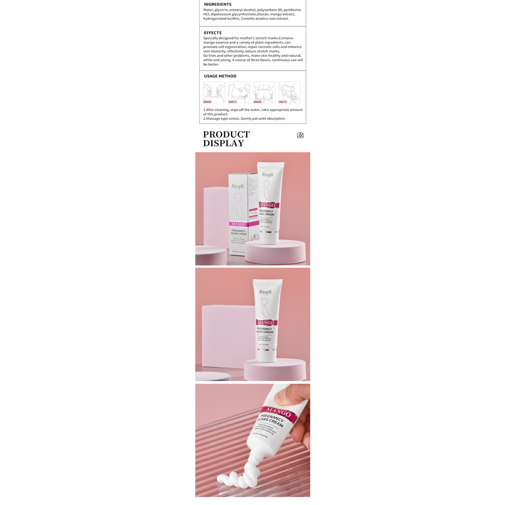 【asli】RtopR  Remove Pregnancy Scars Cream- Stretchmark Cream-Penghilang Strechmark-Perawatan Tubuh  Penghilang bekas luka ampuh