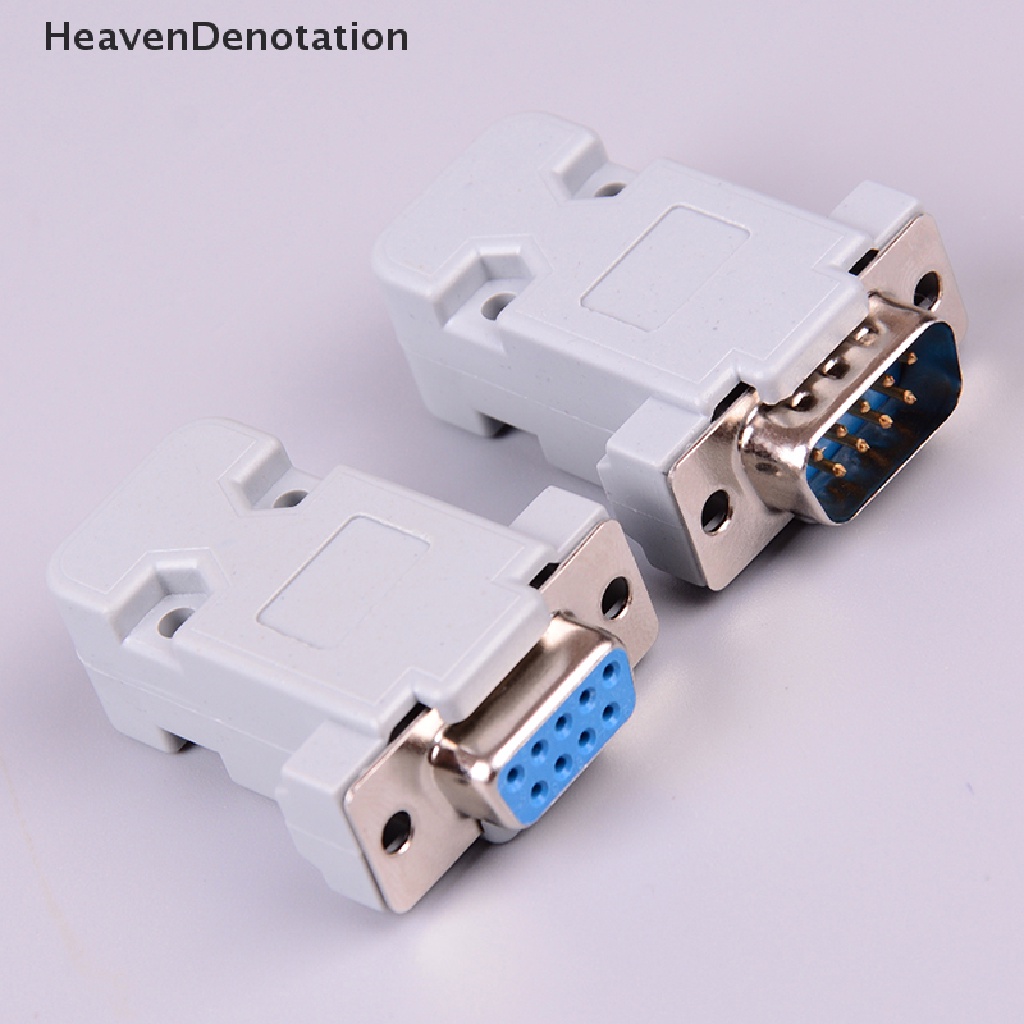 2 Set Rs232 Db9 Female Socket Plug Konektor 9 Pin Tembaga Rs232 Dengan Case