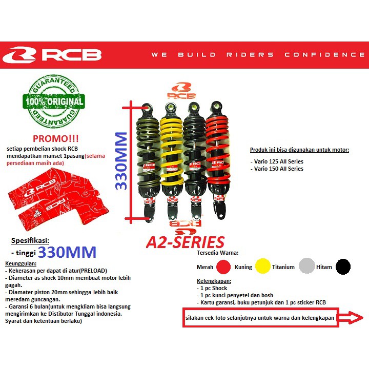  SHOCKBREAKER  SHOCK MOTOR  MATIC  RCB VARIO 125 150 FI ESP 