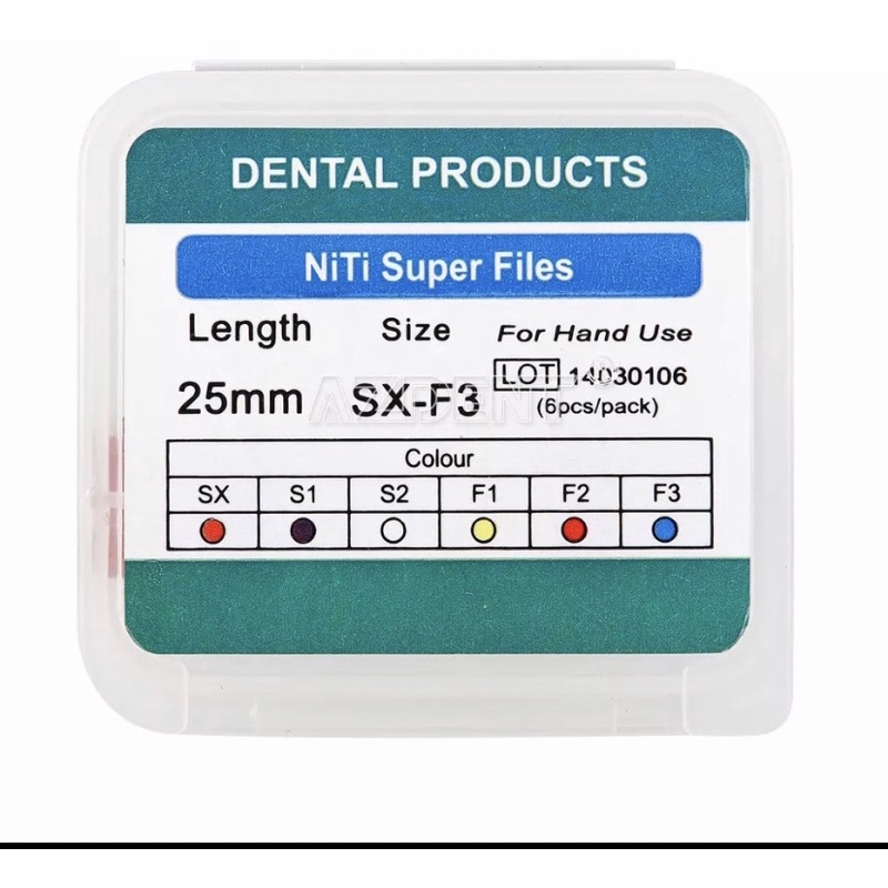 Dental protaper hand use SX S1 S2 F1 F2 F3