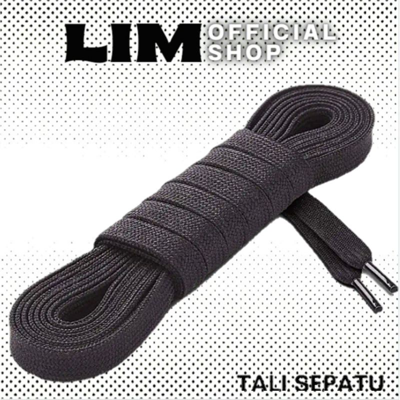 Tali Sepatu Katun Polyester Hitam Panjang