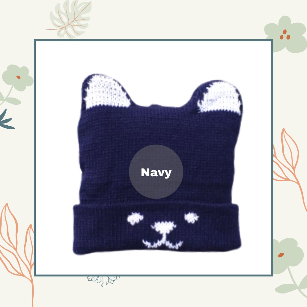 MBSS - Kupluk C PUPPY Bayi Polos Model Salur Laki Laki Perempuan New Born Usia 0-3 Tahun