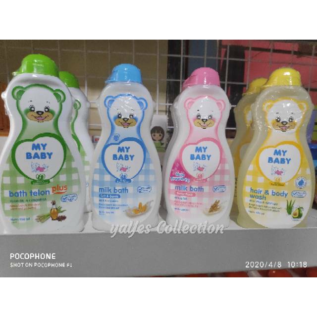 shampo my baby 200 ml 100ml mybaby hair and body wash sampo sabun mandi cair bayi madu minyak zaitun Pink Kuning Merah Hijau Biru Orange