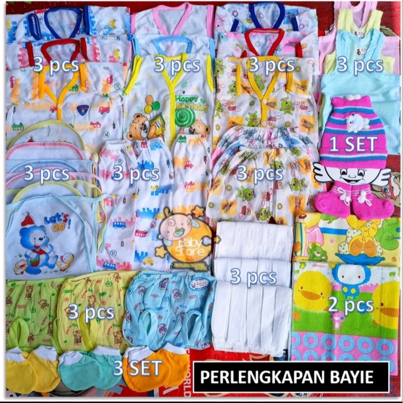 Paket Baju Bayi Komplit Paket Lengkap Pakaian dan Perlengkapan Bayi Baru Lahir Set Pakaian Bayi Newborn Kado Lahiran Hemat Ekonomis