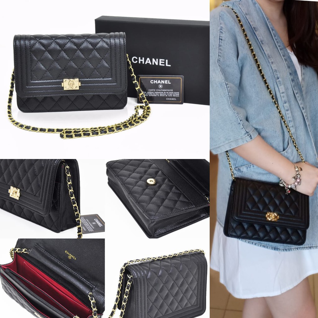 TAS CHANEL BOY WALLET ON CHAIN LAV SLEMPANG TAS IMPORT BAG TAS BRANDED WANITA TAS MURAH