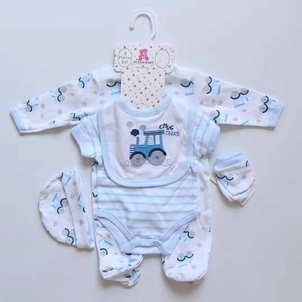 Ocean Baby 5in1 Long Sleeve Baby Jumper Set / Jumper Bayi / Baju Bayi / Baby Romper / Baby Giftset