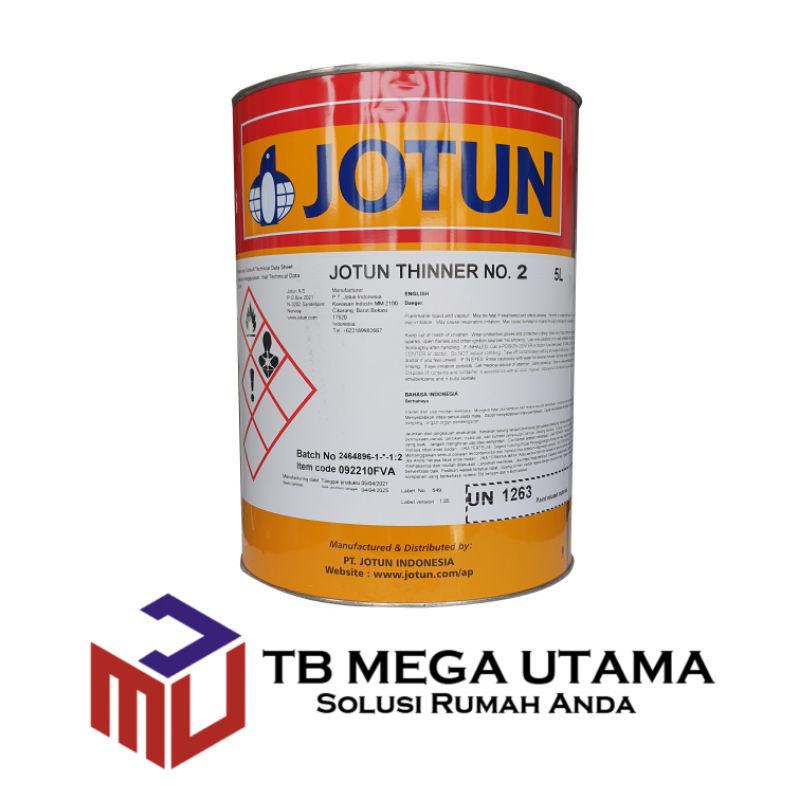 

Jotun Thinner No. 2 Kemasan 5 Liter | Pengencer Cat Minyak dan Alkyd