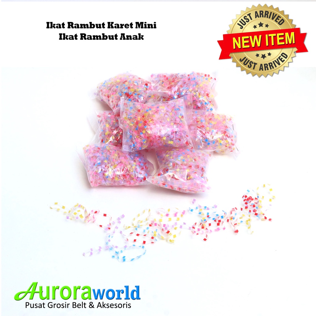 AURORAWORLD Karet ikat rambut karet jepang karet kepang karet kuncir warna warni  ikat rambut elastis kualitas terbaik, bahan tebal isi 100++