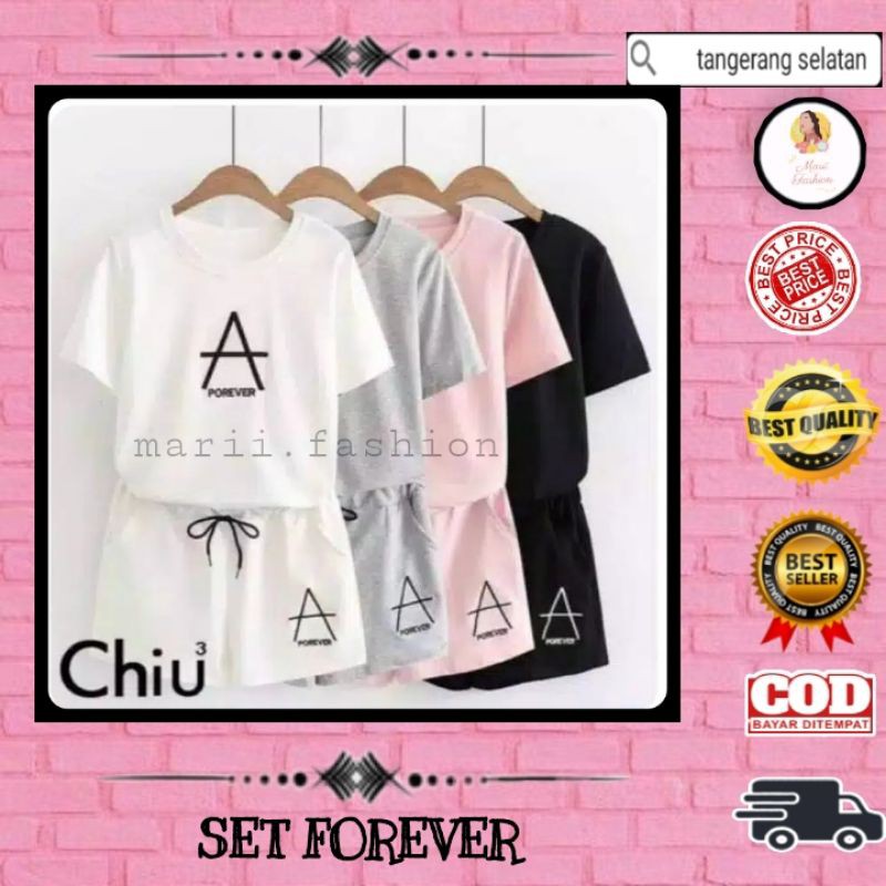 SETELAN WANITA FOREVER /SET PIYAMA /BAJU TIDUR LUCU ALA KOREAN STYLE