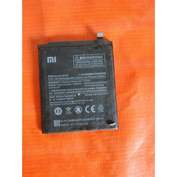 baterai bekas redmi note 4/note 4x BN43 ORI