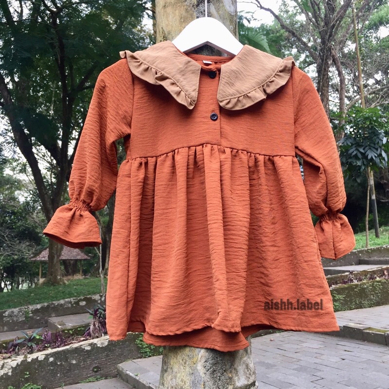 Baju tunik anak perempuan usia 0 1 2 3 4 5 6 7 8 bahan katun rayon crincle crinkle kringkel kringkle