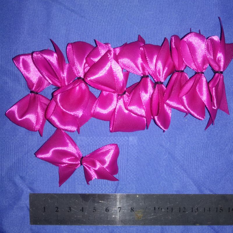 

Pita jadi untuk kado/paket/parcel 7 cm black pink (magenta) handmade isi 10