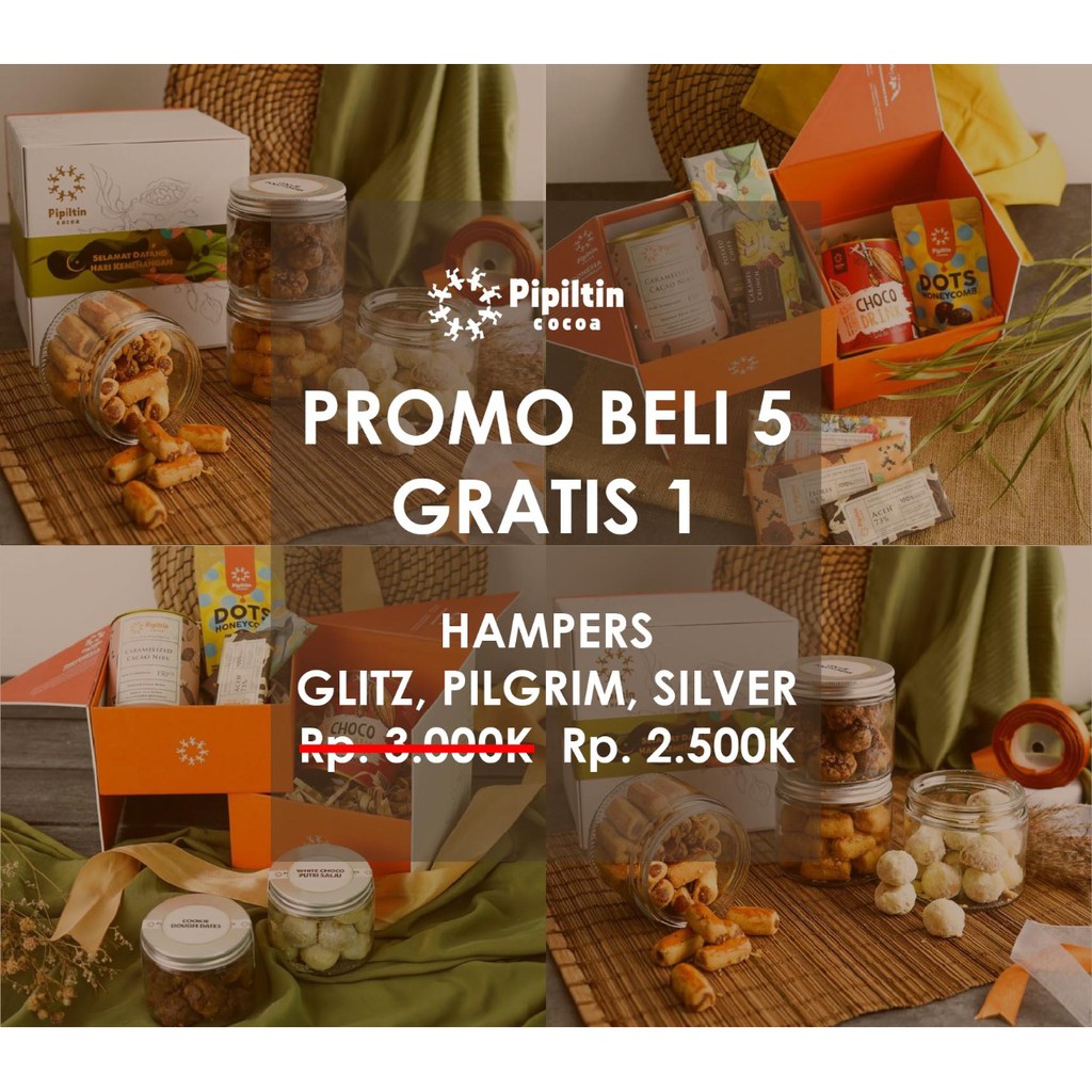 

Pipiltin Cocoa Hampers Ramadhan GLITZ, PILGRIM, SILVER Cube - Promo Beli 5 Gratis 1