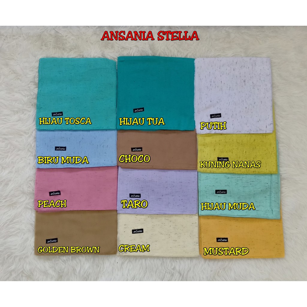 Jilbab / Hijab ANSANIA SAUDIA Rawis Segiempat / Square / Katun Premium STELLA