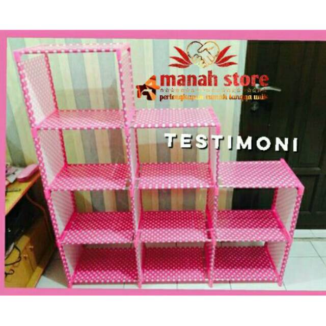 Rak buku lemari buku 3 sisi susun tangga rak serbaguna portable rak rakit, lemari buku rak pajangan