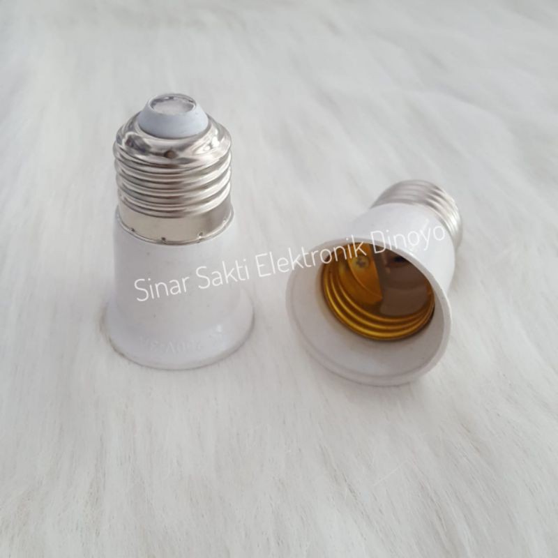 Fitting sambungan / sambung perpanjang lampu e27 downlight extender extension pendek 65mm