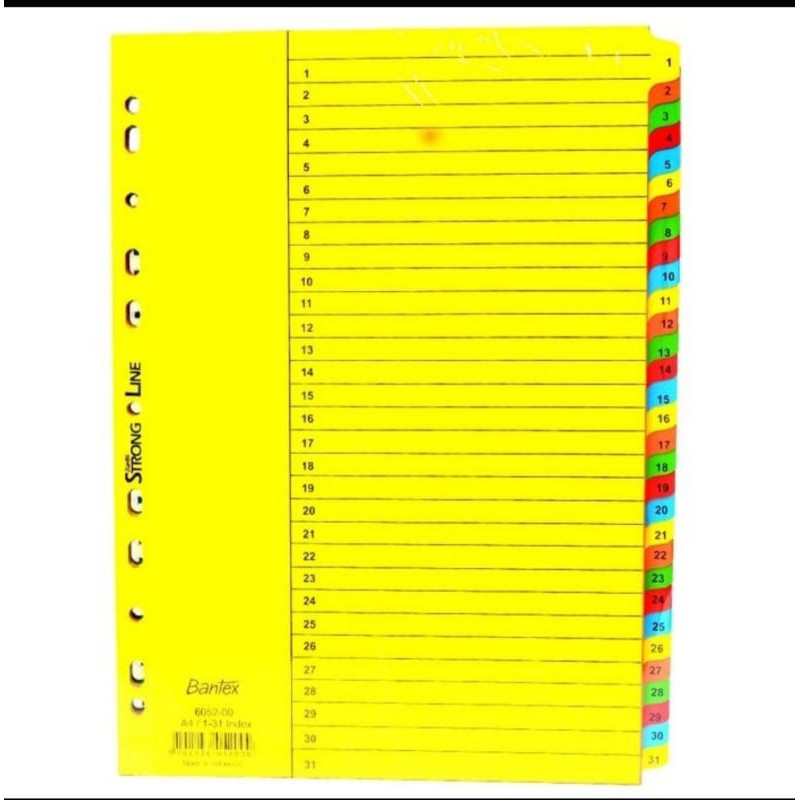 

divider / pembatas odner angka 1-31 Bantex