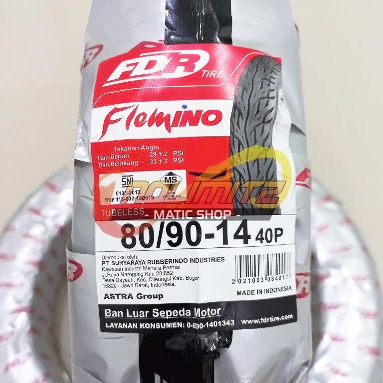 Ban Motor FDR Flemino 80/90 - 14 Tubeless Beat Scoopy Vario Mio Lexi