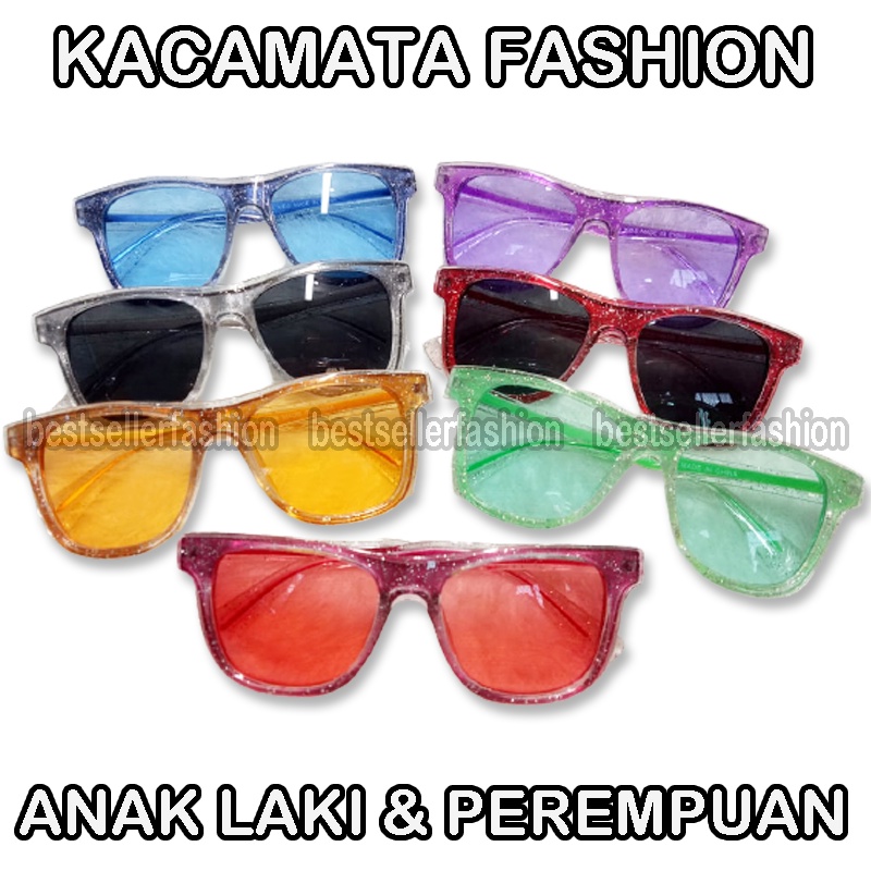 Kacamata Hitam Anak New Trend / Fashion Anak Terbaru Kotak Model Frame Gliter kacamata hitam High Quality Import Kacamata Fashion Anak Perempuan Anak Laki laki Kacamata Gaya Anak Kecil Kids Glasses