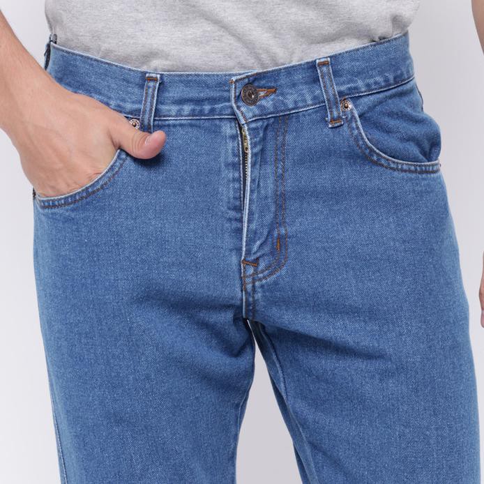 Edwin Celana Jeans Reguler Fit Pria Panjang Medium Blue Vegas 02 - Biru Muda, 30 Best Quality