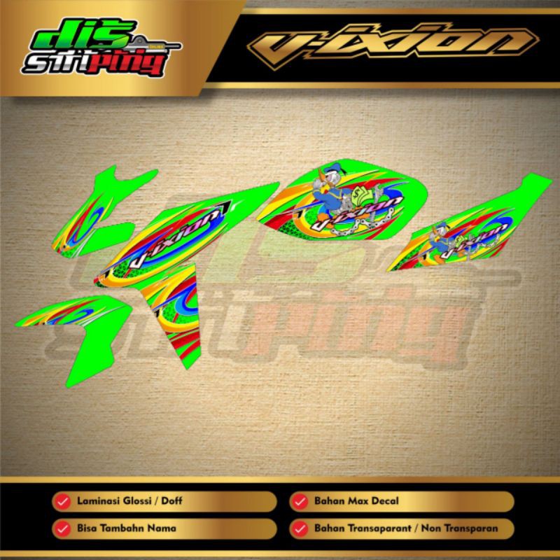 STRIPING TRANSPARAN YAMAHA VIXION NVA COSTUM TERBARU DUCK