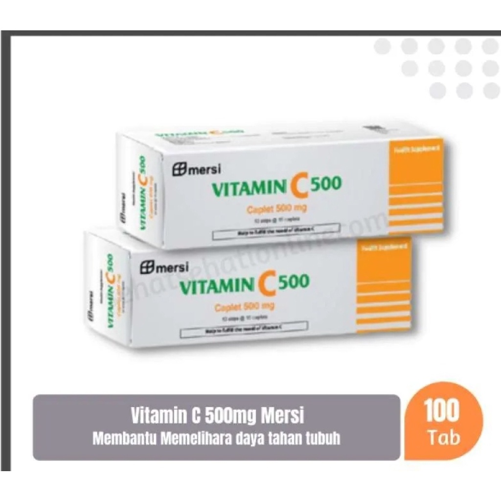 MERSI VITAMIN C 500mg Strip @10 Kapsul - Meningkatkan Imun dan Daya Tahan Tubuh