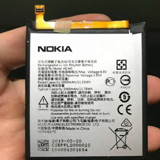 BATERAI ORIGINAL 100% NOKIA 5.1+ 5.1PLUS BATRE ORI HP NOKIA 5,1+ 5,1PLUS