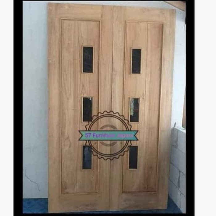 1 Set 2 Pintu Rumah Kayu Jati Mentahan Model Minimalis Ukuran 120cm Shopee Indonesia