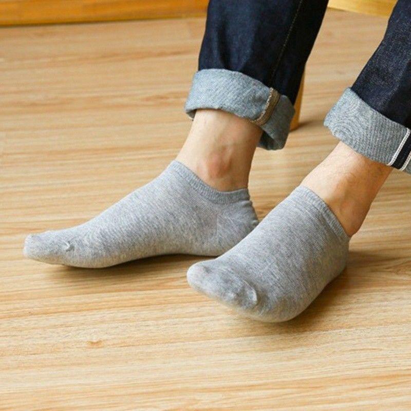 5 Pasang Kaos Kaki Pria Bahan Katun Warna Polos untuk ...